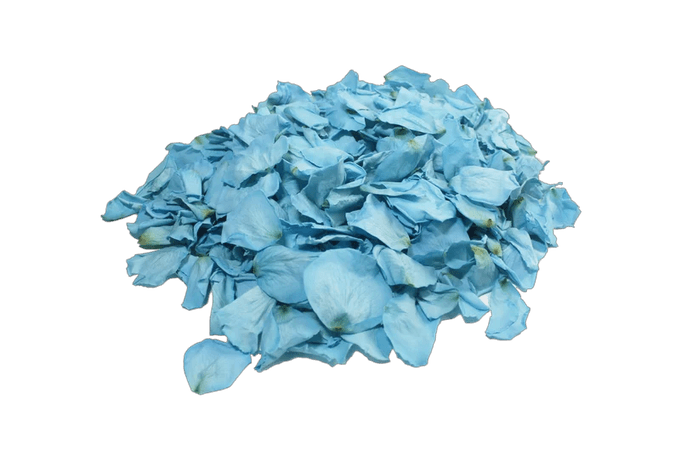 Turquoise Blue Rose Petals for weddings, royal blue preserved rose petals - wedding confetti, decoration, biodegradable 300g