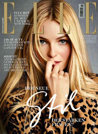 Valentina Zeliaeva, Elle Magazine October 2014 Cover Photo - Germany