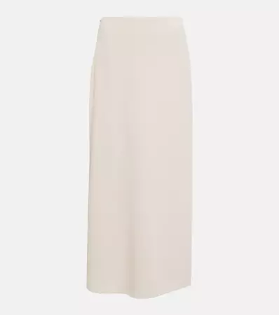 Crepe Midi Skirt in White - Toteme | Mytheresa