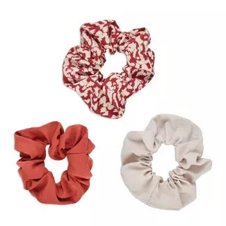 Scunci Scrunchies - Red Dot Print/Solid Gray/Solid Red - 3pk : Target