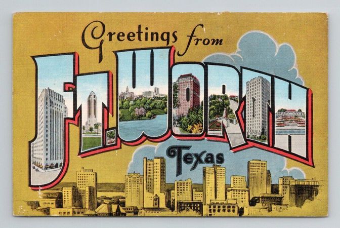 Fort Worth Texas Vintage Postcard