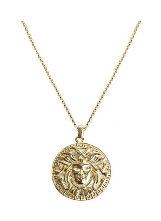 Gold Plated Silver Medusa Necklace