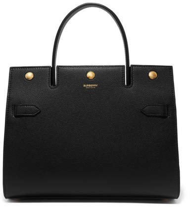 Small Textured-leather Tote - Black