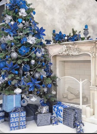 Blue Christmas home decor