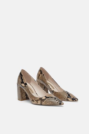ANIMAL PRINT LEATHER HIGH HEELED SHOES - View all-SHOES-WOMAN | ZARA Canada