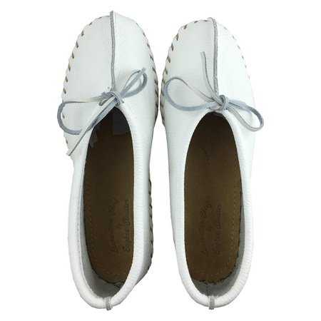 Women's Earthing Genuine Elk Leather Ballerina Style Moccasins | The Earthing Store