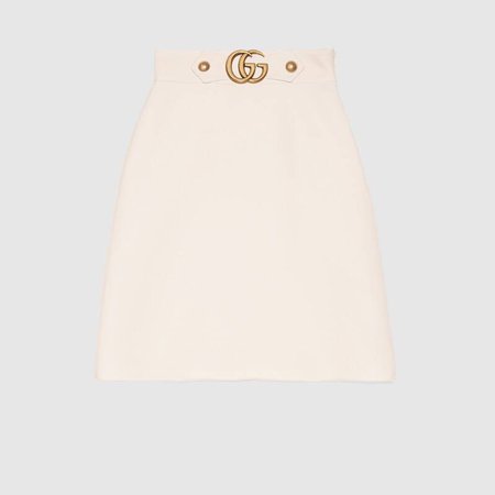 White Crêpe wool silk skirt | GUCCI® International