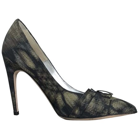 Badgley Mischka Couture Black Sunflower Fabric High Heel Pumps 6 1/2 For Sale at 1stDibs | sunflower heels
