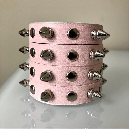 Hot Topic Jewelry | Pink Spike Studded Hot Topic Bracelet Pastel Goth | Poshmark