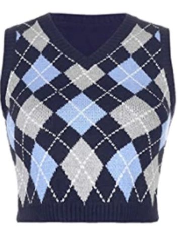 knit vest blue
