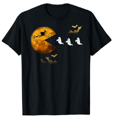 halloween pac man moon shirt