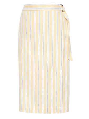 Linen-Cotton Wrap Skirt | Banana Republic yellow