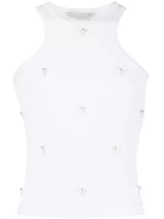 Stella McCartney pearl-embroidered Racerfront Tank Top - Farfetch