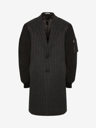 Alexander Mcqueen, Oversize Parka Sleeves Tailored Coat