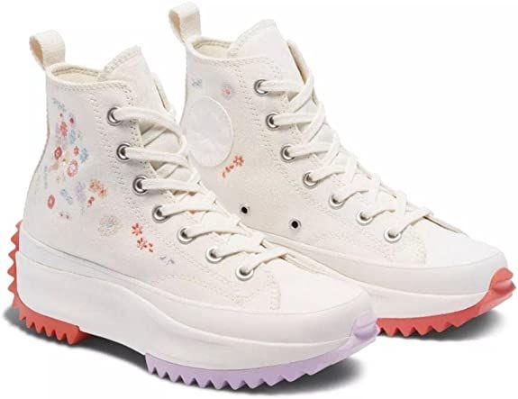 Amazon.com | Converse Women's Run Star Hike Platform Embroidered Floral Egret/Pale Amethyst/Bright Madder | Shoes