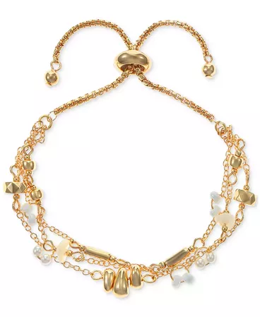 Style & Co Gold-Tone Multi-Bead Multi-Chain Slider Bracelet, Created for Macy's & Reviews - Bracelets - Jewelry & Watches - Macy's