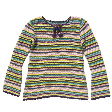 Multicolor Striped Bow Sweater