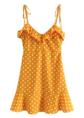 yellow polka dot dress