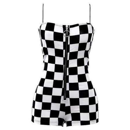 checkerboard playsuit