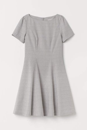 Puff-sleeved Dress - Gray