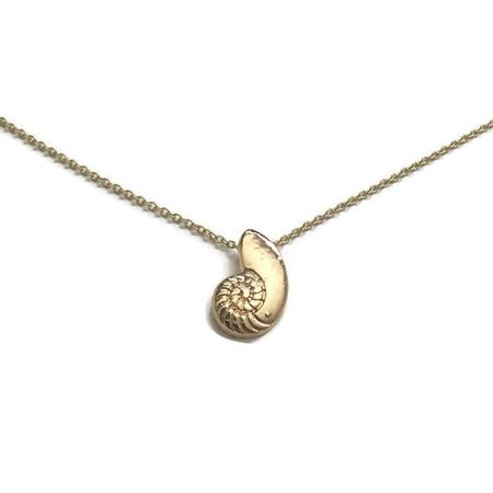 gold little mermaid seashell necklace