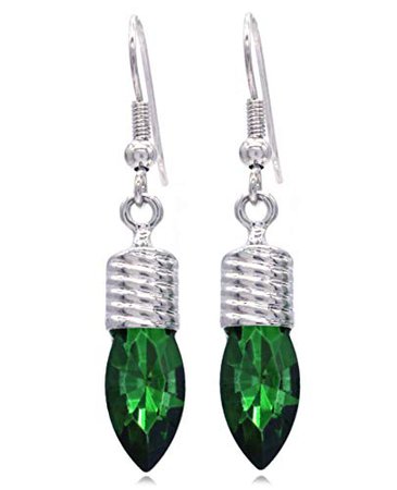 SoulBreezeCollection Happy Xmas Merry Christmas Winter Gift Light Bulb Ornament Earrings Jewelry (Dangle - Green): Jewelry