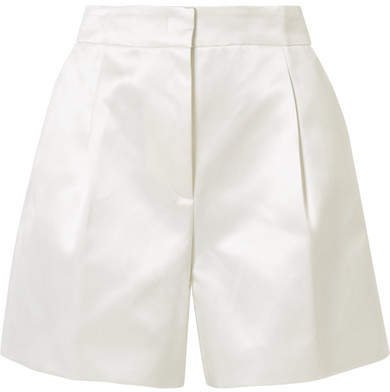 Gabriela Hearst - Hayworth Cotton And Silk-blend Satin Shorts - Ivory