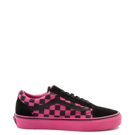 Vans Old Skool Checkerboard Skate Shoe - Pink / Black | Journeys