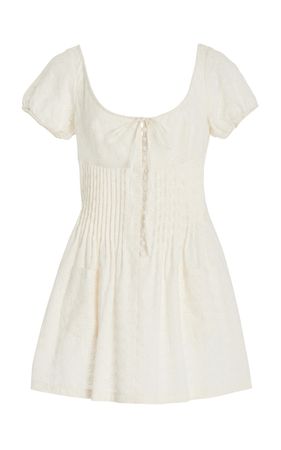 Pintucked Eyelet Cotton Mini Dress By Mirror Palais | Moda Operandi