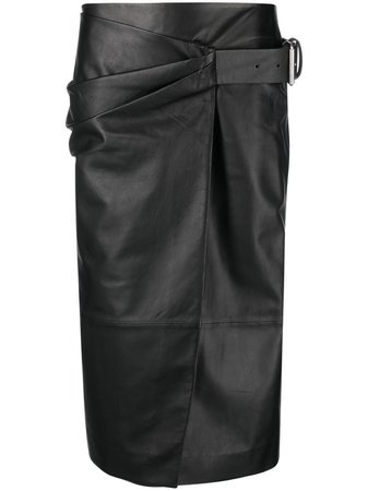 Acne Studios Leather Wrap Skirt - Farfetch