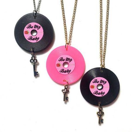 New Be My Baby Record Charm Necklace Tribute to The