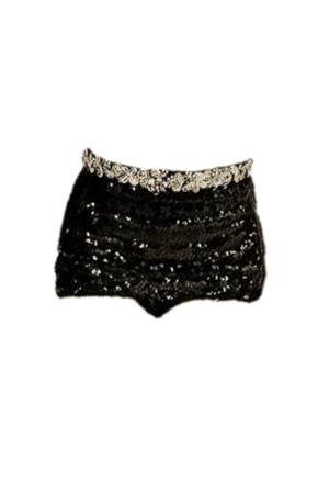 Chanel Spring 200i black sequin shorts