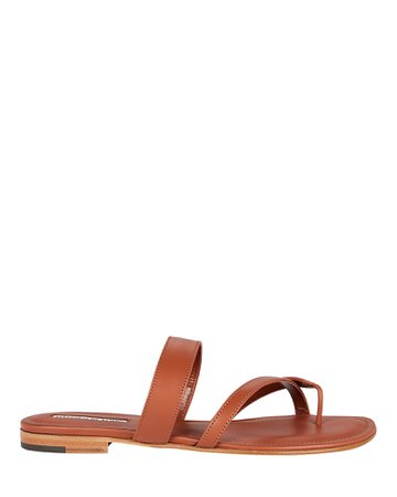 Manolo Blahnik Susa Leather Flat Sandals | INTERMIX®