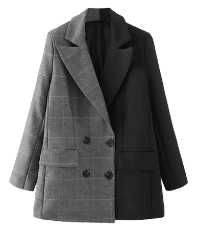 Пиджак colorblock серо-черный