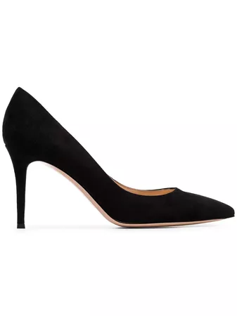 Gianvito Rossi black gianvito 85 suede leather pumps £495 - Buy Online - Mobile Friendly, Fast Delivery