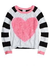Justice Feather Heart Sweater
