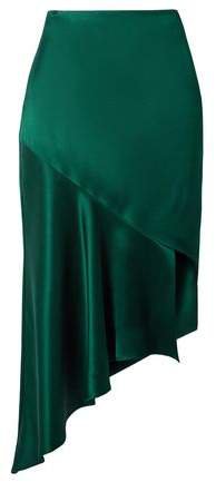 Asymmetric Silk-satin Skirt