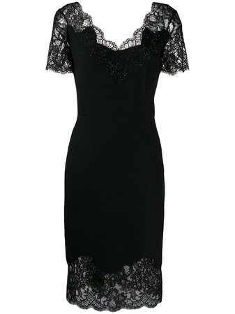 Black Ermanno Scervino Lace Dress | Farfetch.com