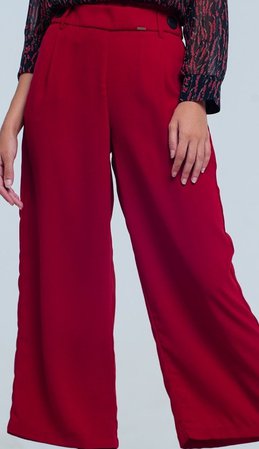 red belt detailed trousers