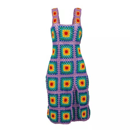 Rainbow Square Crochet Dress - Multicolour | Tricult | Wolf & Badger