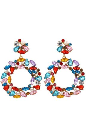 colored rhinestone earrings