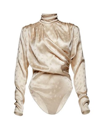 bodysuit gold silk