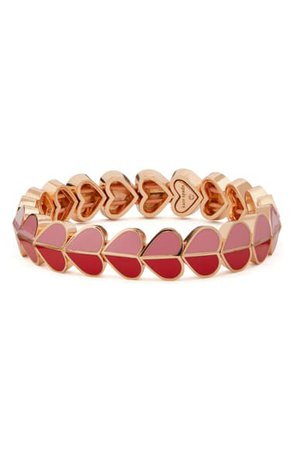 kate spade new york heritage spade enamel heart stretch bracelet | Nordstrom