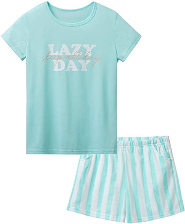 Amazon.com: Summer Pajamas for Girls – Stripe White PJS Pal Cute Jammies Set Big Girl Size 12: Clothing