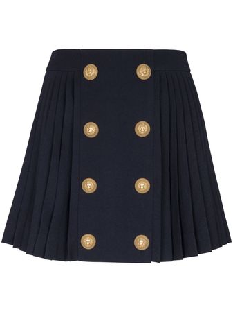 Balmain button-detail Pleated Miniskirt - Farfetch