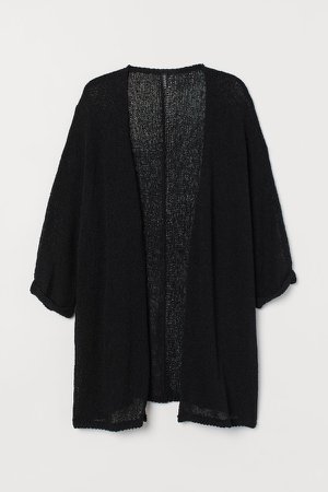 H&M+ Loose-knit Cardigan - Black