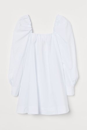 Cotton Poplin Dress - White
