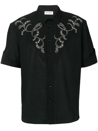 Saint Laurent Western-Style Embroidered Shirt Ss20