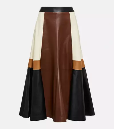 Patchwork Leather Maxi Skirt in Multicoloured - Chloe | Mytheresa