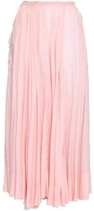 Bowly Pleated Voile Maxi Skirt